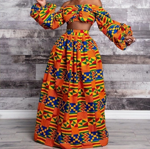 NWT OFUURE African Print Maxi Skirt - Picture 8 of 10